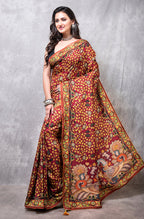 Morchari Pure Dola Silk Saree Digital Print - Multicolour