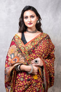 Morchari Pure Dola Silk Saree Digital Print - Multicolour