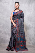 Morchari Pure Dola Silk Saree Digital Print - Multicolour