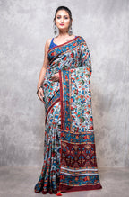 Morchari Pure Dola Silk Saree Digital Print - Multicolour