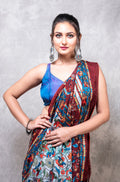 Morchari Pure Dola Silk Saree Digital Print - Multicolour