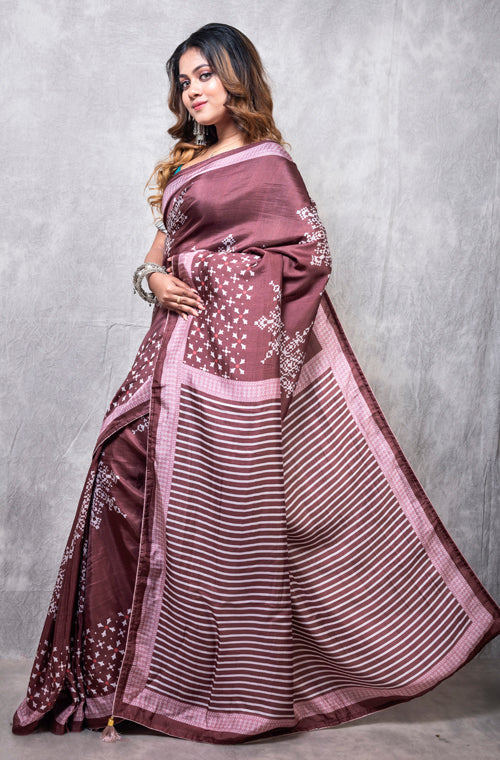 Morchari Pure Dola Silk Saree Digital Print - Multicolour