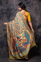 Morchari Pure Dola Silk Saree Digital Print - Multicolour