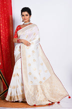 Morchari Pure Dola Silk Saree - White