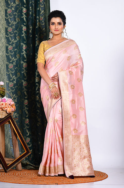 Morchari Pure Dola Silk Saree - Peach