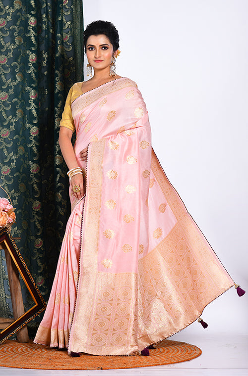 Morchari Pure Dola Silk Saree - Peach