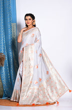 Morchari Pure Dola Silk Saree - Grey