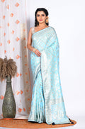Morchari Pure Dola Silk Saree - Sky Blue