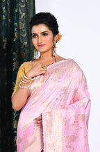 Morchari Pure Dola Silk Saree - Light Pink