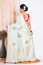 Morchari Pure Russian Silk Saree - Green