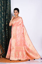 Morchari Pure Russian Silk Saree - Peach