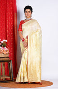 Morchari Pure Russian Silk Saree - Light Yellow