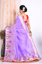 Morchari Pure Russian Silk Saree - Purple