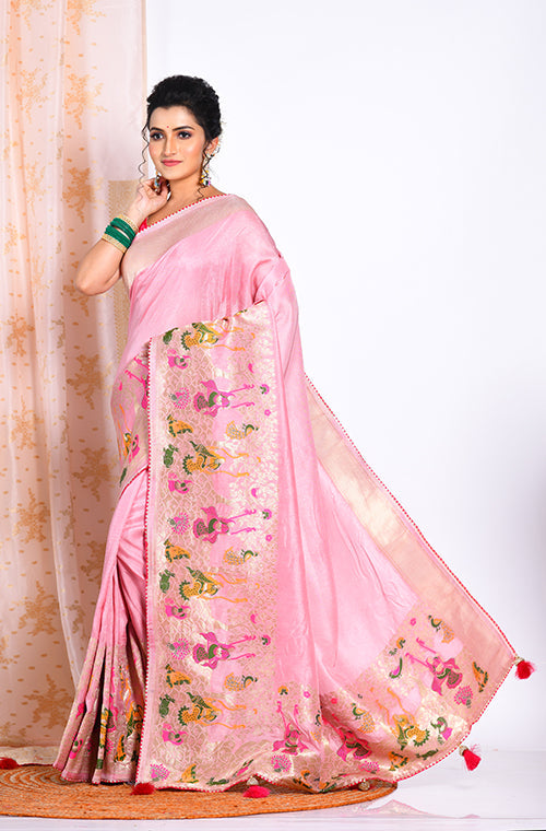 Morchari Pure Russian Silk Saree - Rust