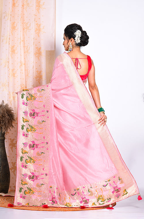 Morchari Pure Russian Silk Saree - Rust