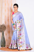 Morchari Pure Russian Silk Saree - Light Blue