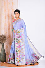 Morchari Pure Russian Silk Saree - Light Blue