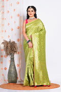 Morchari Pure Russian Silk Saree - Green