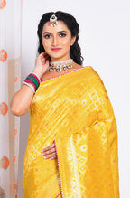 Morchari Pure Russian Silk Saree - Yellow