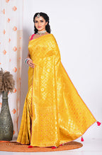 Morchari Pure Russian Silk Saree - Yellow