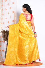 Morchari Pure Russian Silk Saree - Yellow