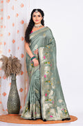 Morchari Pure Russian Silk Saree - Green