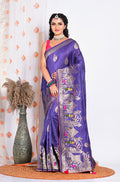Morchari Pure Russian Silk Saree - Purple