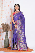 Morchari Pure Russian Silk Saree - Purple
