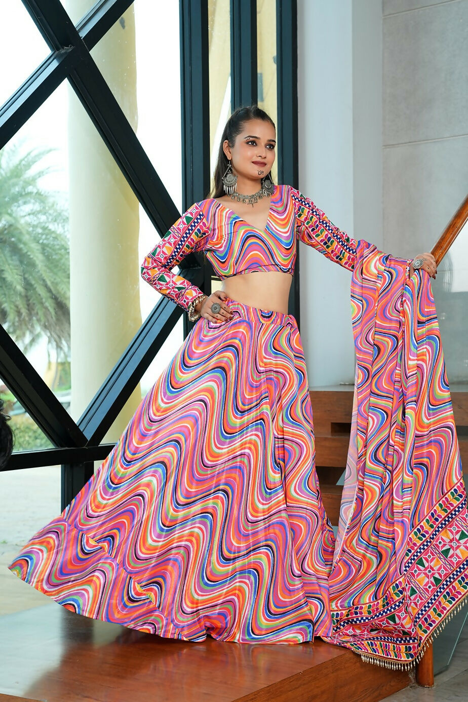 AI Fashion Multi Chinnon Designer Navratri Wear Lehenga Choli Collection