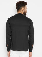 Even Apparels Black Pure Cotton Men's Kurta With Band Collar - Distacart