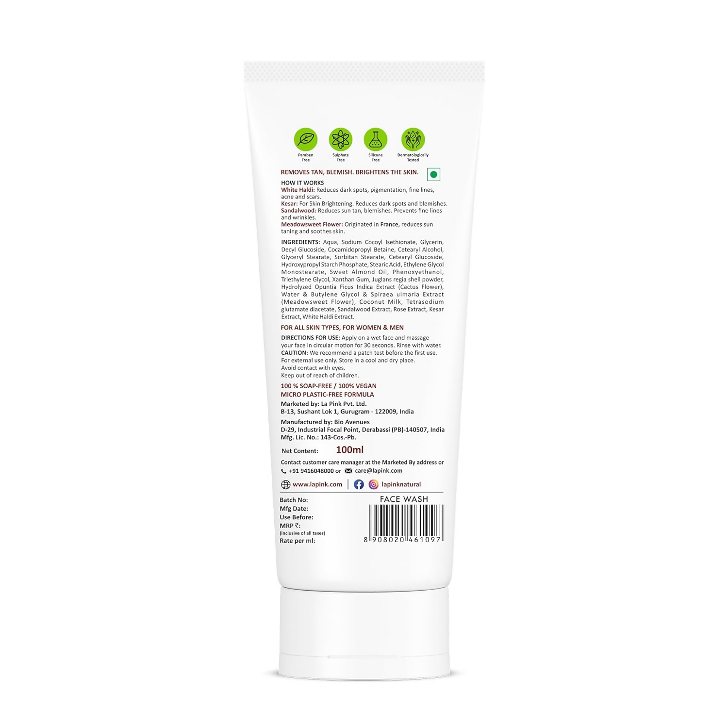 La Pink Ubtan White Haldi Face Wash