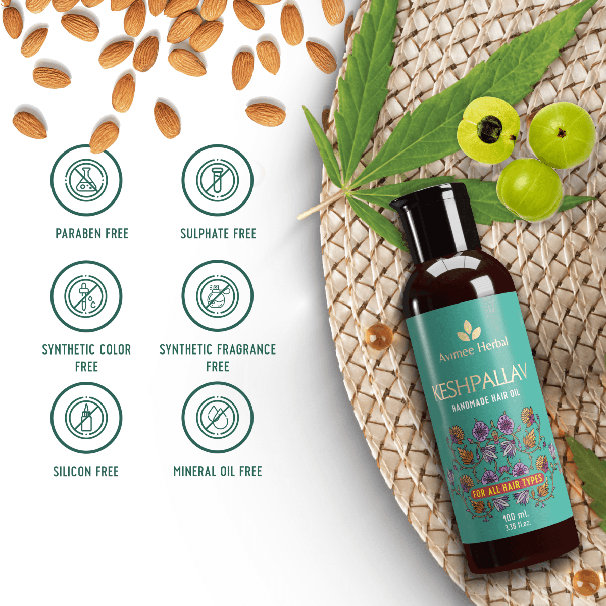 Avimee Herbal Keshpallav Hair Oil And Scalptone Hair Growth Serum Combo