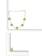 Green Meenakari Antique Finish Earrings and Drop Necklace set - Ruby Raang