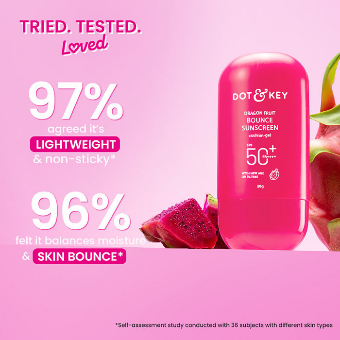Dot & Key Dragon Fruit Bounce Sunscreen In-Vivo Tested SPF 50+ PA++++, With New-Age UV Filters - Distacart