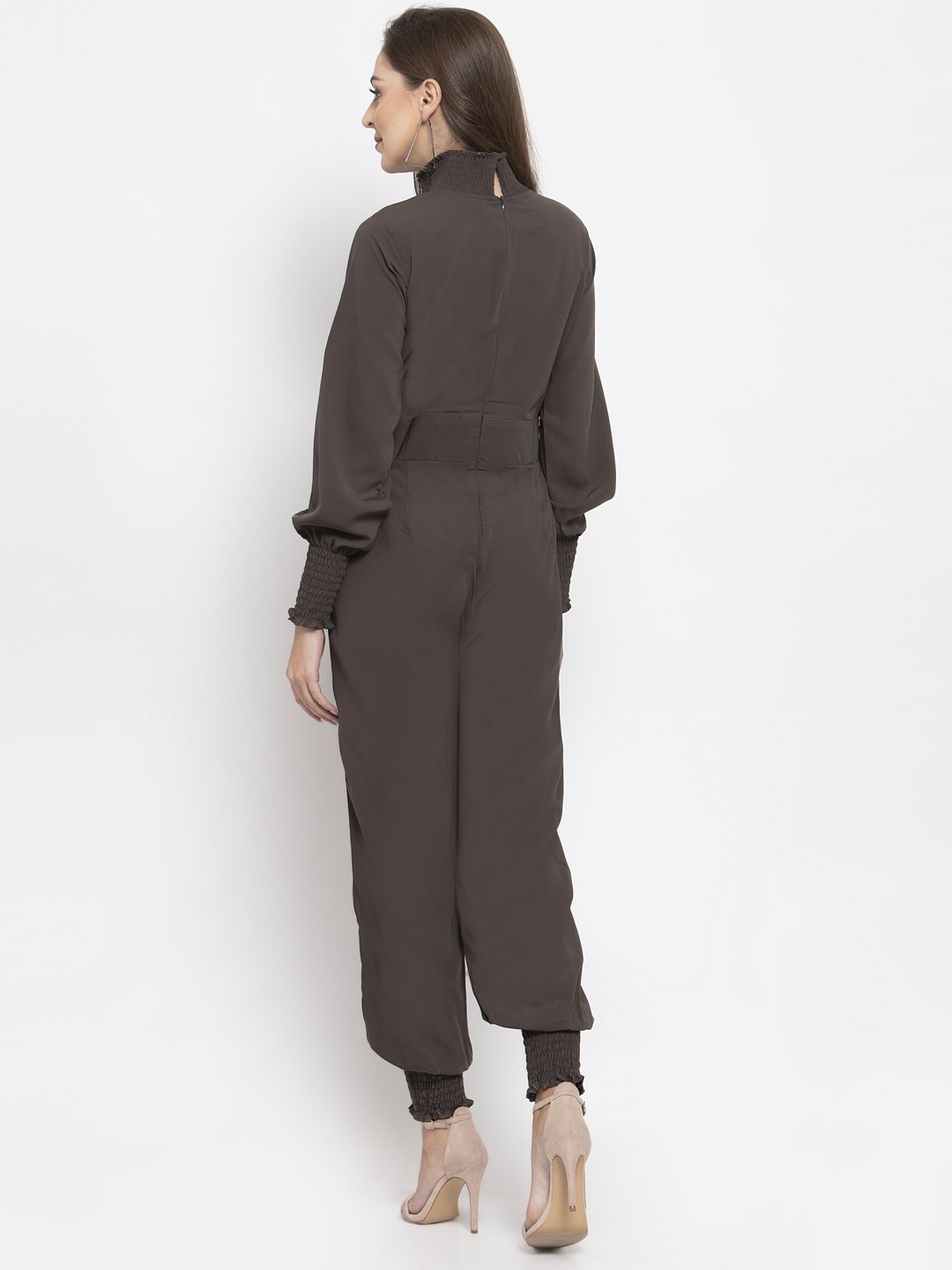 Jompers Women Grey Solid Basic Jumpsuit - Distacart