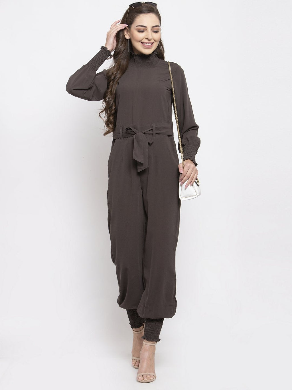 Jompers Women Grey Solid Basic Jumpsuit - Distacart