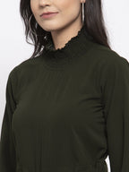 Jompers Women Olive Green Solid Basic Jumpsuit - Distacart