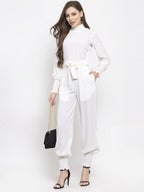 Jompers Women White Solid Basic Jumpsuit - Distacart