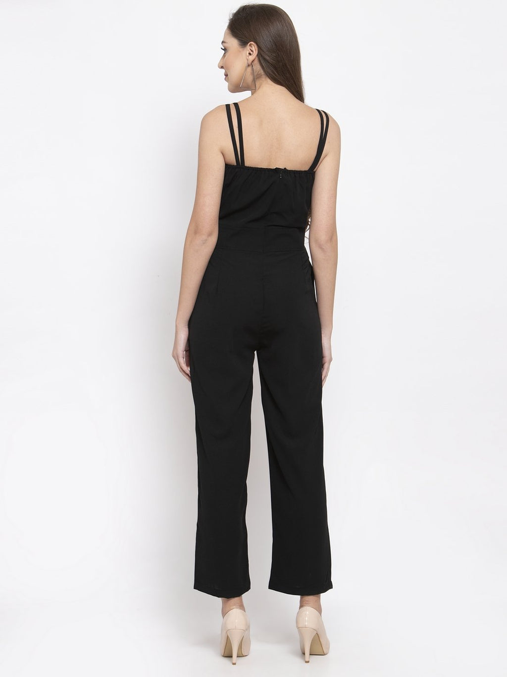 Jompers Women Black Solid Embellished Jumpsuit - Distacart