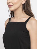 Jompers Women Black Solid Embellished Jumpsuit - Distacart