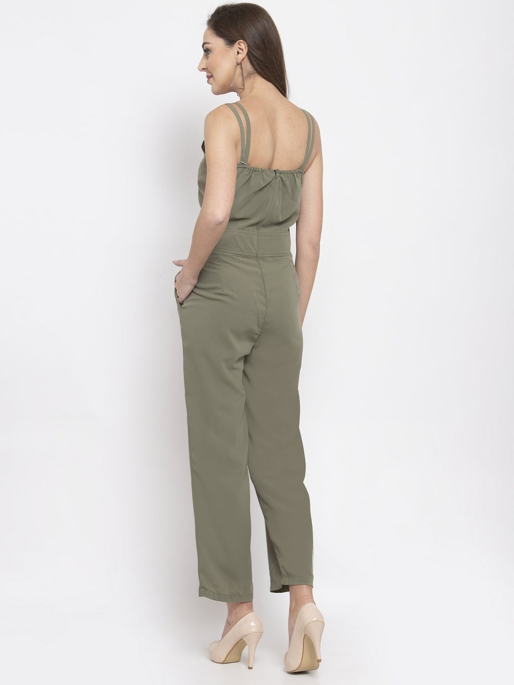 Jompers Women Green Solid Embellished Jumpsuit - Distacart