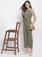 Jompers Women Green Solid Embellished Jumpsuit - Distacart