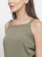 Jompers Women Green Solid Embellished Jumpsuit - Distacart