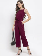 Jompers Women Purple Solid Embellished Jumpsuit - Distacart