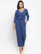 Jompers Women Blue Solid Jumpsuit - Distacart