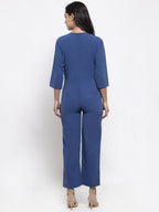 Jompers Women Blue Solid Jumpsuit - Distacart