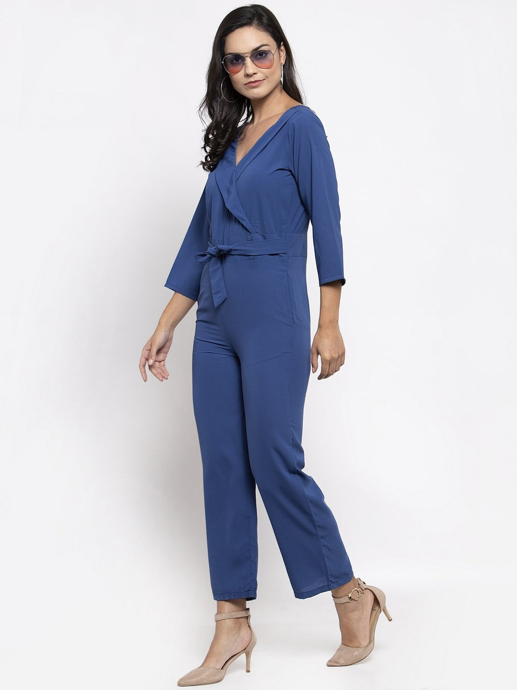Jompers Women Blue Solid Jumpsuit - Distacart