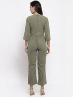 Jompers Women Pista-Green Solid Jumpsuit - Distacart