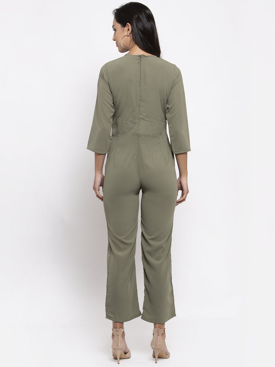 Jompers Women Pista-Green Solid Jumpsuit - Distacart