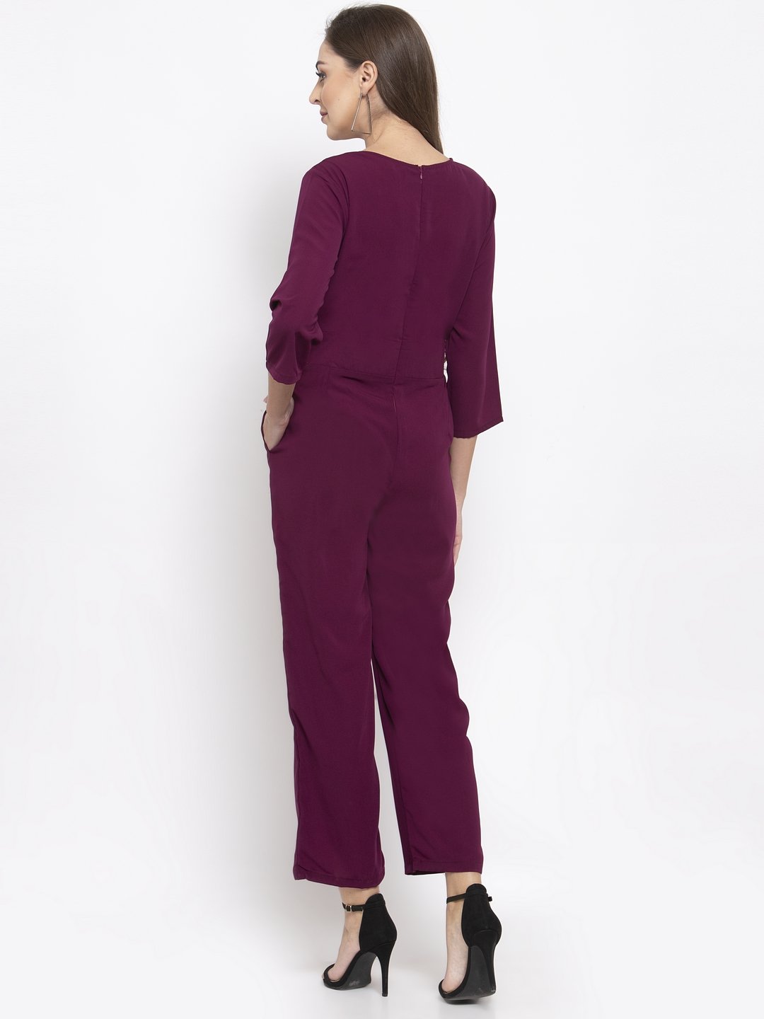 Jompers Women Purple Solid Jumpsuit - Distacart